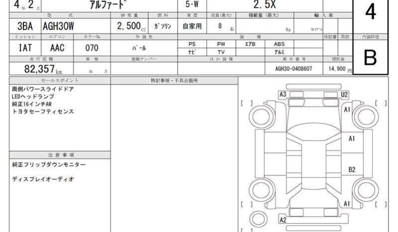 
								2022 TOYOTA ALPHARD X #26867 full									